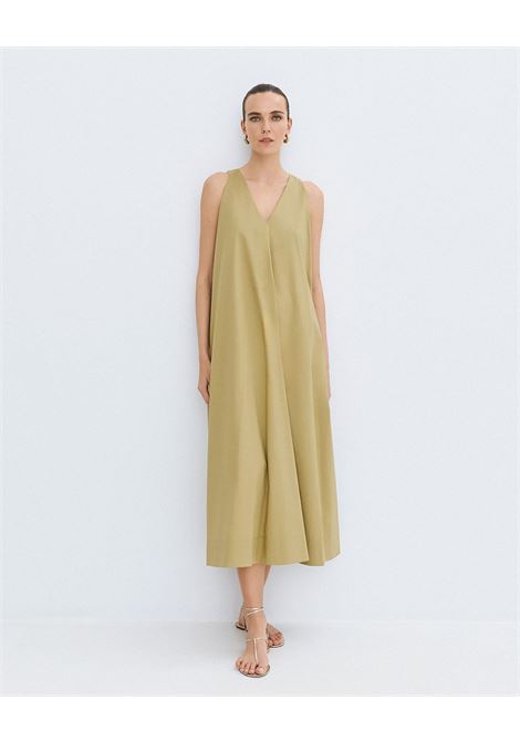 Vestito con scollo a V e coulisse ACCESS fashion | 63-3443-187OLIVE